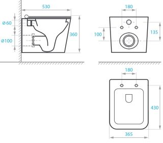 Унитаз Koller Pool Kvadro  KR-0530-RW с сидением Soft-close
